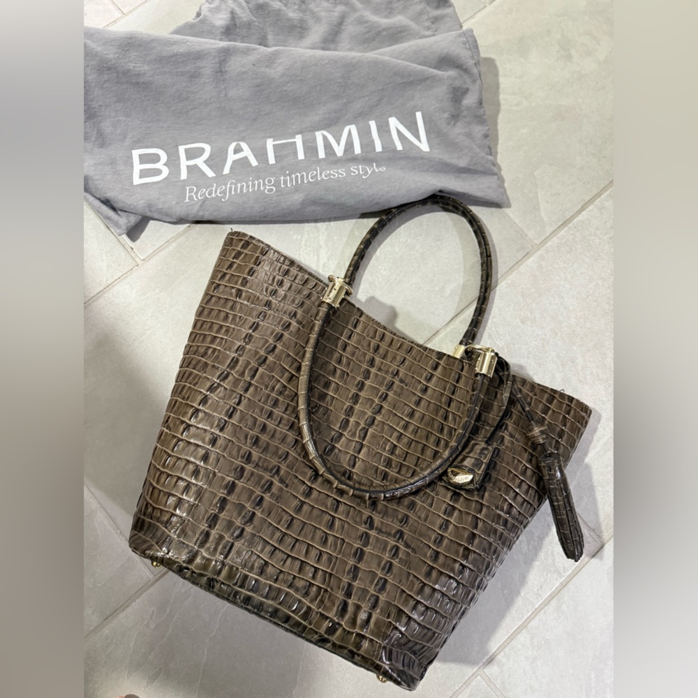 Brahmin Crocodile Embossed Shoulder Bag